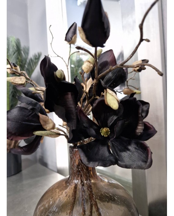 Dirbtinės gėlės "Black Magnolia" (3vnt)